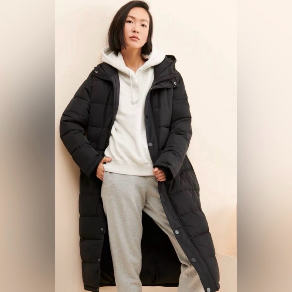Free People x Universal Threads‎ Everest Black Long Puffer Coat